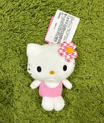 【震撼精品百貨】Hello Kitty 凱蒂貓~日本三麗鷗sanrio kitty千鳥格絨毛玩偶吊飾-粉*21652