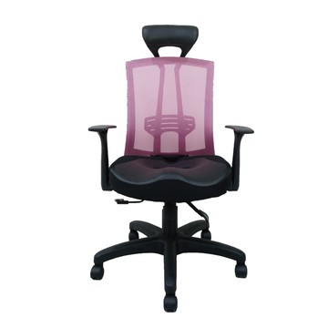 台灣製造 SGS認證 EL-08 透氣辦公椅-粉（46*67*126cm）_廠商直送