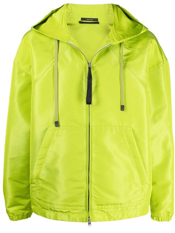 TOM FORD - silk faille shell hooded jacket - men - Silk/Polyester - 50 - Green