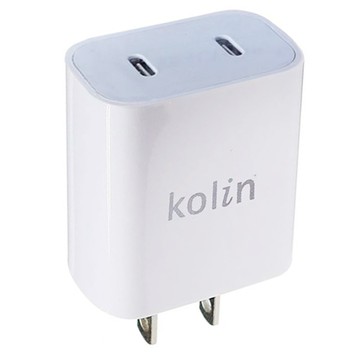 Kolin 歌林 PD高速充電器 雙孔Type C  白色  1個