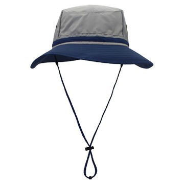 JAR嚴選 情侶款戶外涼感遮陽防曬登山帽  UPF50+紫外線遮蔽率99%  可折疊收納  均碼  藍邊灰色