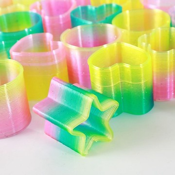 💥臺灣有貨💥免運💥小號彩虹圈兒童塑料彈簧圈疊疊圈益智伸縮彈力圈1305居家
