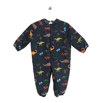 Banny Kids 兒童防水畫畫衣  XS  恐龍 深藍色