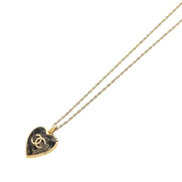 CHANEL 愛心吊墜 CC LOGO 項鍊