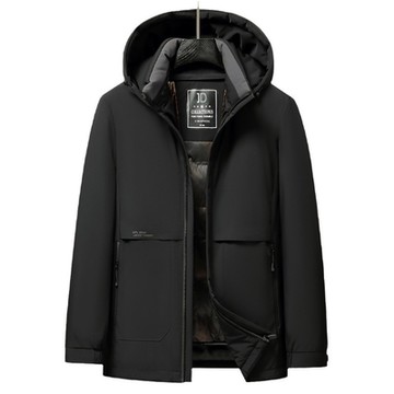 [巴黎精品] 真羽絨90%白鴨絨羽絨外套羽絨衣夾克-可脫卸內膽連帽保暖男外套2色a1is71