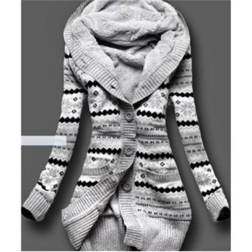 2016 New Winter Women Knitted thick loose Cardigan Sweater女