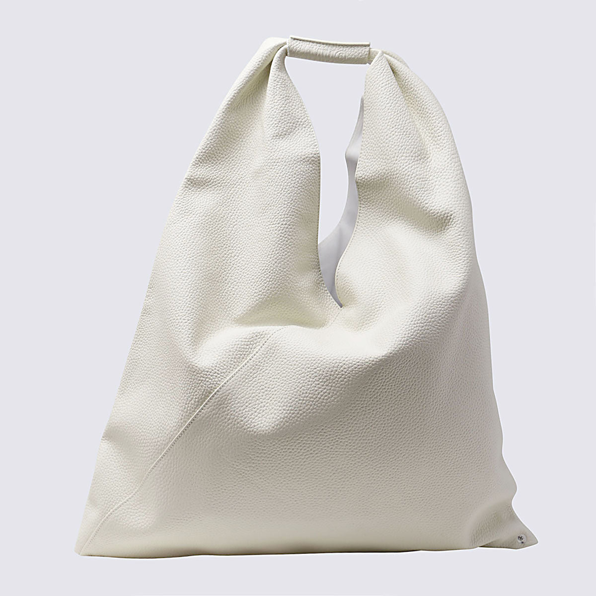 WHITE LEATHER TOTE BAG