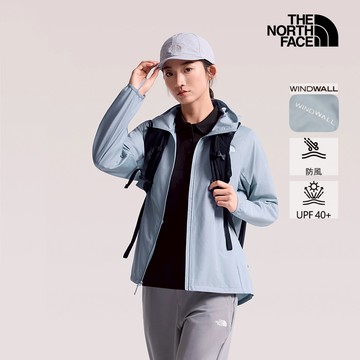 女款灰色WINDWALL防風防曬可打包連帽外套｜8G77FM2