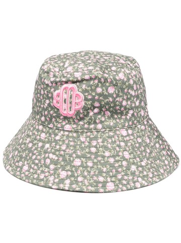 Maje - floral-print bucket hat - women - Coconut/Polyester/Cotton - One Size - Green