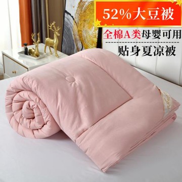 出口A類52%大豆纖維夏涼被冬夏兩用純棉空調被四季通用可水洗