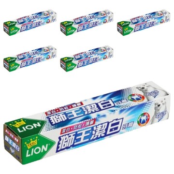 LION 獅王超涼潔白牙膏 雙氟+鈣配方 幫助預防蛀牙 添加維他命E 添加雪白素成分 清新薄荷香  200g  6條