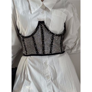 ins風女士腰封蕾絲寬腰帶系帶塑身時尚外穿配飾襯衫裙裝飾皮帶