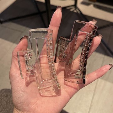 🥇隔日達出💎歐陽娜娜同款抓夾髮夾女透明鯊魚夾大號韓國亞克力夾子頭飾發抓