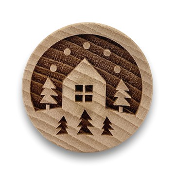 SOLO 歐洲家居 雪地風情 餅乾壓紋印章 5.5cm  木紋色  1個