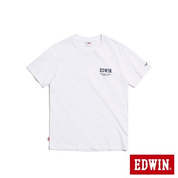 EDWIN 男款 左胸印花短袖T恤(白色)