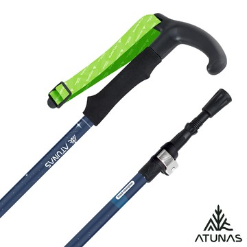 【ATUNAS 歐都納】T把鋁合金三節旋轉避震登山杖135/62cm-A1WSGZ08N星空藍