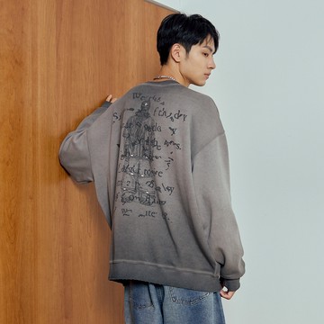 LAKING_街頭潮流鉚釘人物背圖大學T