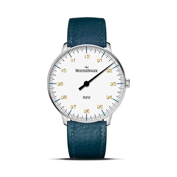 MeisterSinger NES901G Neo 白色搭配藍寶石玻璃機械手錶(機械錶 自動上鍊)