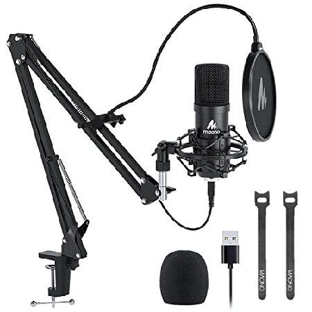 USB Microphone Kit 192KHZ 24BIT Plug ＆ Play MAONO AU-A04 USB Computer Cardioid Mic Podcast Condenser Microphone with Professional Sound C(並行輸入品)