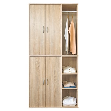 《HOPMA》1+1組合式衣櫃 台灣製造 衣櫥 櫃子-淺橡(漂流)木