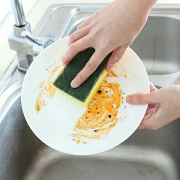 海綿 菜瓜布 洗碗 廚房清潔 百潔布 海綿擦 洗鍋刷 海綿刷 清潔刷 餐具 泡沫 碗盤 鍋具 洗碗巾 雙面加厚 磨砂 方形海綿菜瓜布♚MY COLOR♚【Z115】