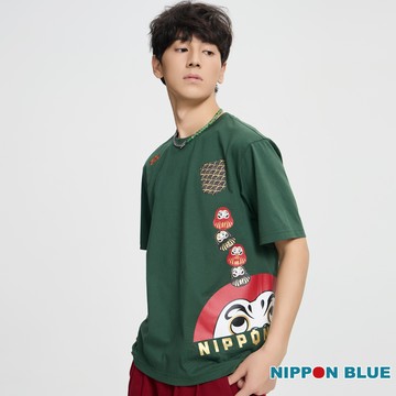 【8折↘結帳2件再88折】棒系列趣味達摩疊疊樂短TEE(綠) -  BLUE WAY 日本藍