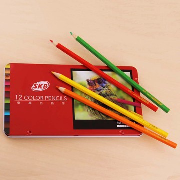 SKB NP-240  NP-120  樂趣色鉛筆 彩色鉛筆  六角色鉛筆 鐵盒  好愛買 色鉛筆 繪圖 素描