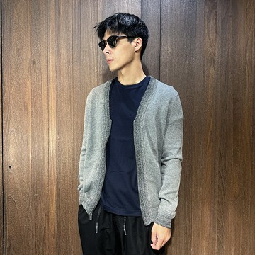 美國百分百【全新真品】Calvin Klein 針織外套 V領 CK 開襟外套 長袖 素面 針織 灰色 E024