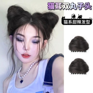 taoye♡ | 貓耳朵頭飾 假髮髮包 丸子頭 抓夾盤髮神器 鯊魚夾髮夾 萬聖節髮飾髮卡 貓耳髮夾 髮飾