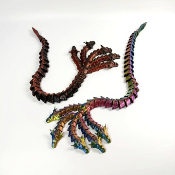 【可動高顏值】五頭蛟擺件 3D打印模型 創意禮物 潮玩手辦 桌面擺件 可動鉸鏈設計 多關節靈活 龍年吉祥物 男生禮物