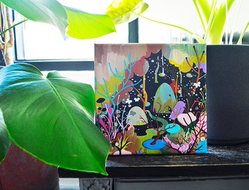 山/大自然/森林/樹/烏托邦 家飾 藝術家手繪壓克力畫作 原創插畫