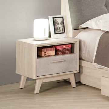 Homelike 喜家居單抽開放床頭櫃(24021)-49 x 40 x 47 公分