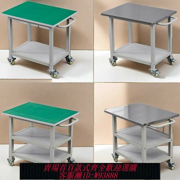 {台灣公司貨 可打統編}不銹鋼防靜電移動工作臺帶輪周轉小推車測試桌產線打包實驗操作臺