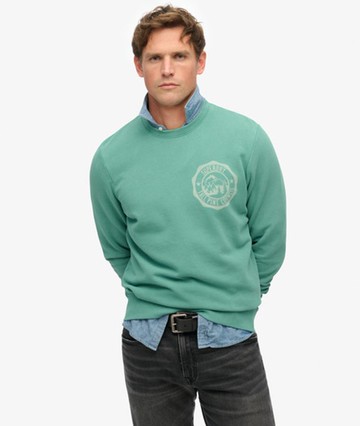Superdry Men's Lo-fi Outdoor Mono Relaxed Crew Sweatshirt Green Size: M
