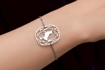 抗敏醫療鋼 寶石與動物系列-狗狗手鍊