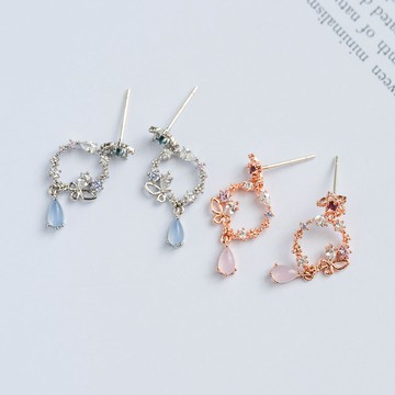 花圈蝴蝶耳環2件組(J042L2Q02AK) - JUJURY