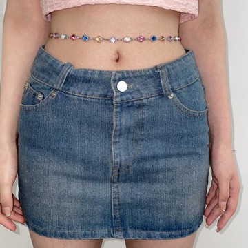 水鉆腰煉裝飾洋裝子百搭新款腰帶女2023新款夏季配牛仔褲鏈條潮