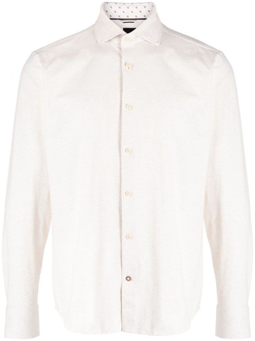 BOSS - stretch-cotton twill shirt - men - Elastane/Cotton - 38 - Neutrals