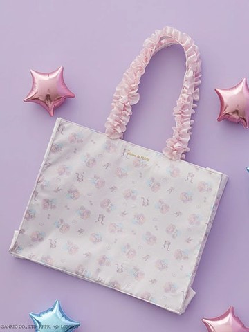 三麗鷗聯名-雙星仙子印花荷葉邊手提包(08001229300) - Maison de FLEUR