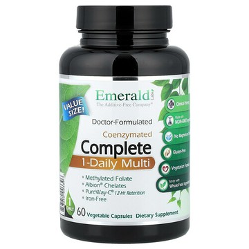 Emerald Laboratories, COENZYMATED 完整每日 1 次多維生素，60 粒素食膠囊