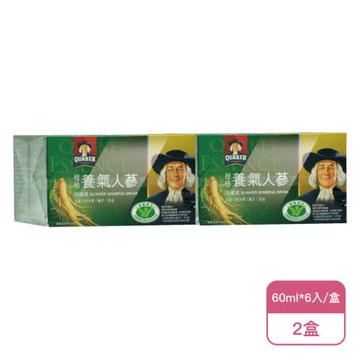 【QUAKER 桂格】養氣人蔘滋補液X2盒(60ml*6瓶/盒)