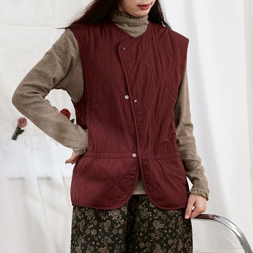 衍縫薄棉背心670986