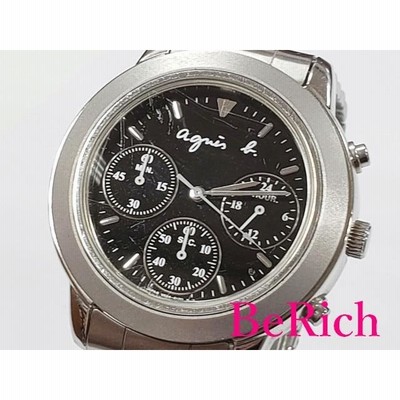 agnes b. アニエスベー ツノクロノ 腕時計 V655-7010 パープル agnes b. by SEIKO V655-7010 Bullhead Chronograph Watch - YouTube