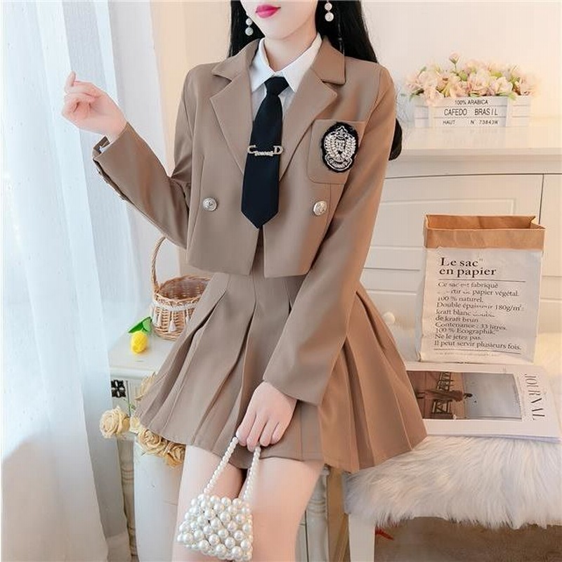 韓国 3点セット 制服風 カーディガン シャツ プリーツスカート 楽天市場】jk 制服 5点セット カーディガン 制服 リボン