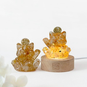 【快速出貨】水晶招財貓 旺福貓 旺財貓 燈座組 | 生日禮盒