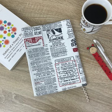 英文報紙 手作布書衣 布書套 A5/25K 可調式書衣
