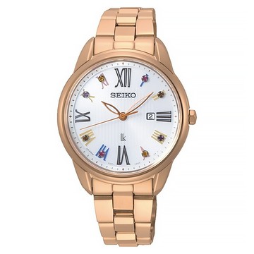 【SEIKO】精工 LUKIA 限定款彩漾晶鑽太陽能腕錶 SUT368J1@V137-0DC0G 玫瑰金 33mm
