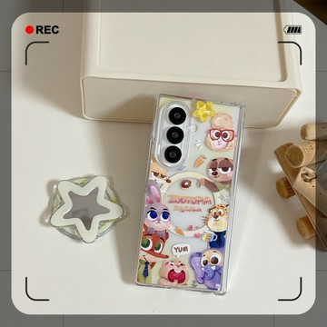 中軸磁吸 卡通動物城 三星 Z Fold 75 6 Fold6 Fold5 Fold7 防摔 手機殼 摺疊 保護套