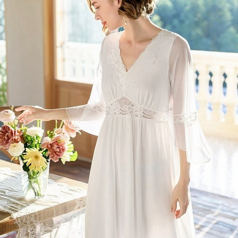 ルームウェア 部屋着 ワンピース 七分袖 シースルー 透け感 ゆったり ラフ パジャマ 楽ちん おしゃれ 大人女子 上品 かわいい おうちスタイル おうち時間 通販 Lineポイント最大0 5 Get Lineショッピング