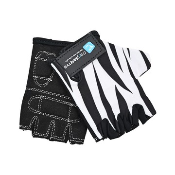 crazy SAFETY 兒童騎乘專用手套 止滑/防震 彈性布料及皮絨止滑 適用年齡：2歲以上  白老虎 黑色 + 白色  10.3 x 7.7cm  1雙